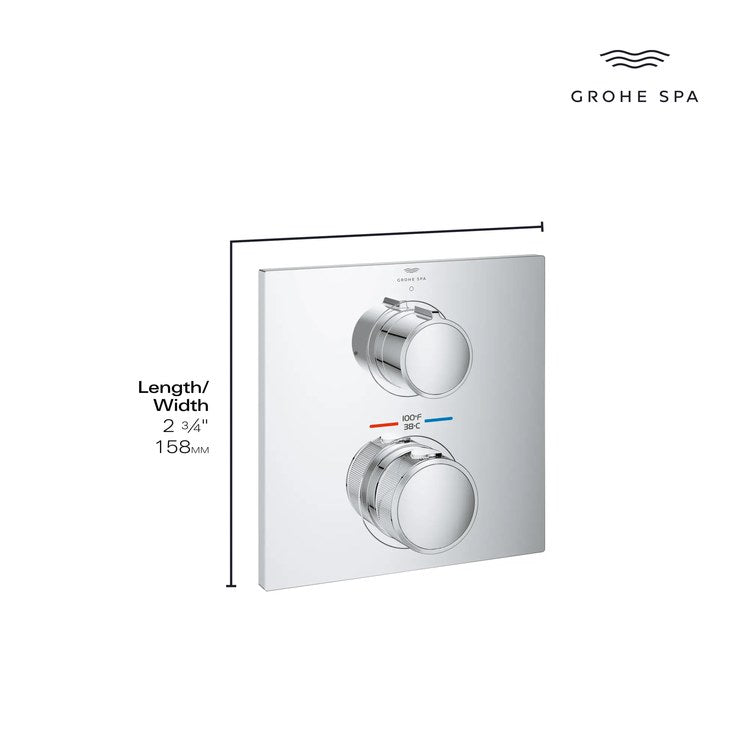 Thermostatic Valve Trim Allure New Single Function 2 Knob Matte Black cUPC - Image 2