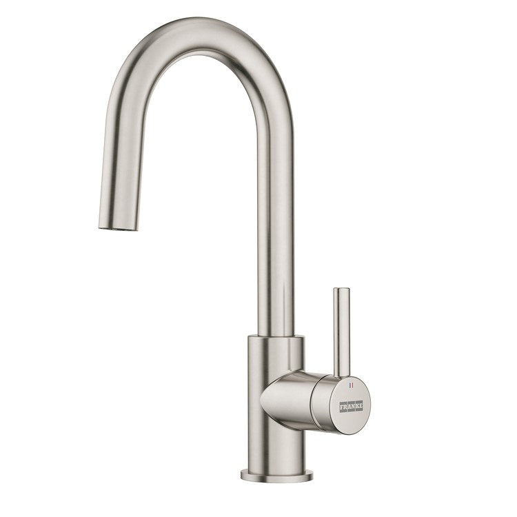 Bar Faucet Maris Lario 1 Lever Satin Nickel Swivel 360 DEG J-Spout