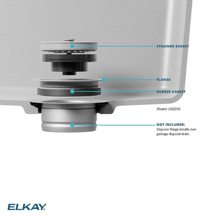 Disposal Flange with Removable Basket Strainer and Rubber Stopper Sandstone 3-1/2 Inch Polymer for Sinks with 3-1/2IN Drain Opening - Image 3
