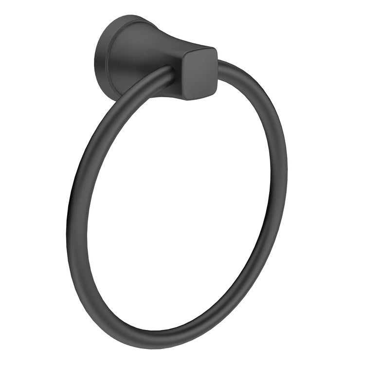 Towel Ring Glenmere 6-1/2 x 6-1/2 Inch Round Closed Matte Black Metal - Image 2