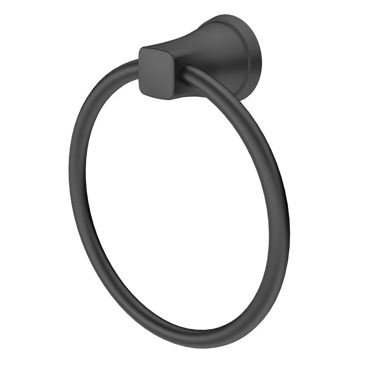 Towel Ring Glenmere 6-1/2 x 6-1/2 Inch Round Closed Matte Black Metal