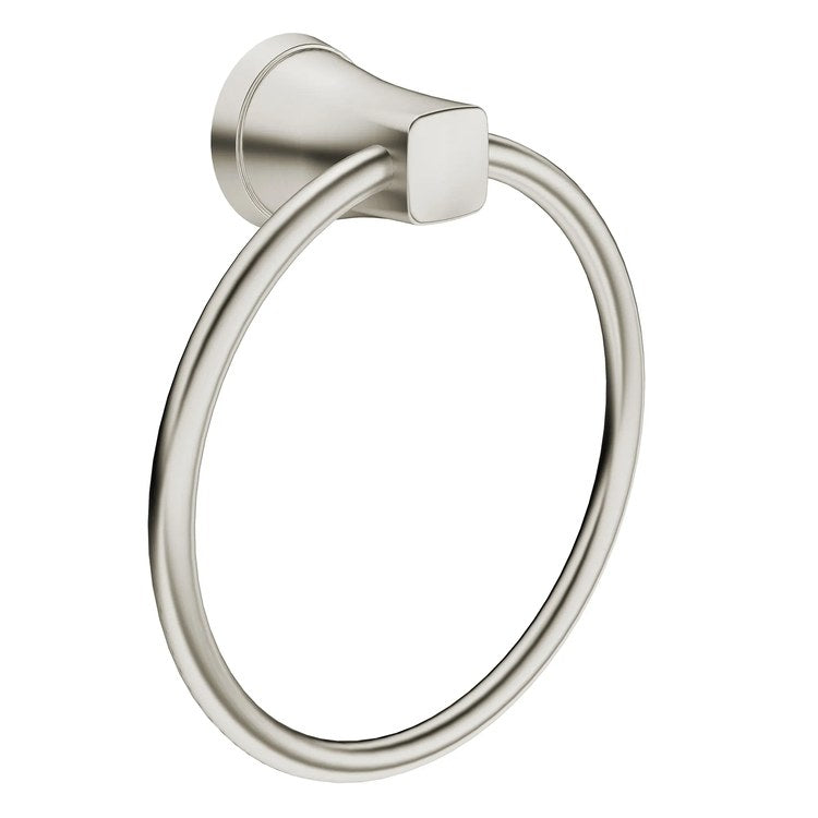 Towel Ring Glenmere 6-1/2 x 6-1/2 Inch Round Closed Brushed Nickel Metal - Image 2