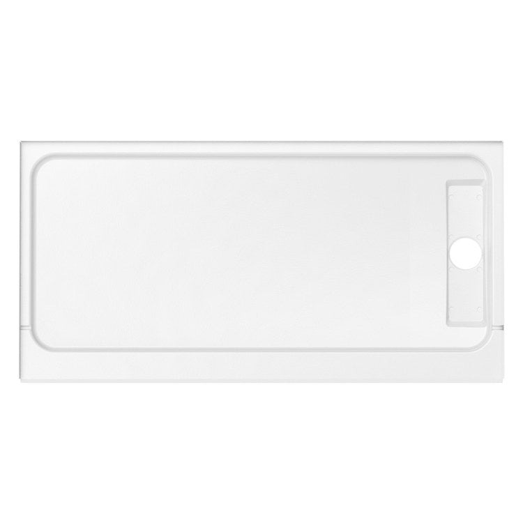 Shower Base Princeton Pro Alcove White 60 x 30 x 3 Inch Porcelain Enamel Trench 4-1/2 IN from Wet Wall Right Drain - Image 3
