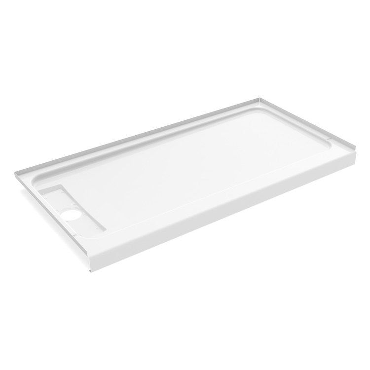 Shower Base Princeton Pro Alcove White 60 x 32 x 3 Inch Porcelain Enamel Trench 4-1/2 IN from Wet Wall Left Drain - Image 3
