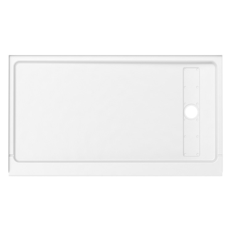 Shower Base Princeton Pro Alcove White 60 x 34 x 3 Inch Porcelain Enamel Trench 8-1/2 IN from Wet Wall Right Drain - Image 3