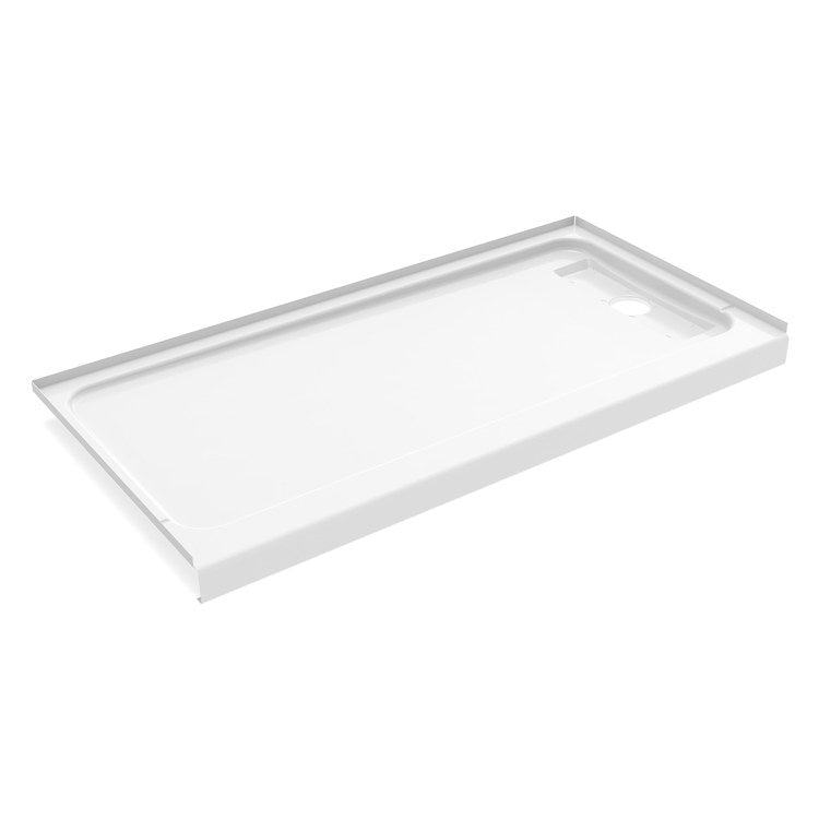 Shower Base Princeton Pro Alcove White 60 x 34 x 3 Inch Porcelain Enamel Trench 4-1/2 IN from Wet Wall Right Drain - Image 2