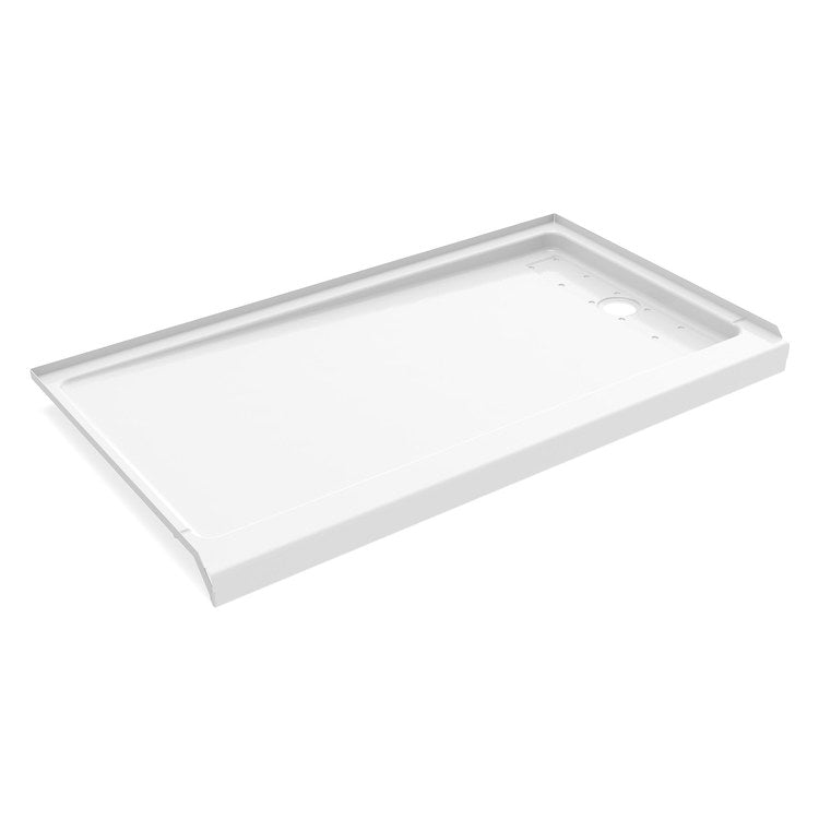 Shower Base Princeton Pro Alcove White 60 x 36 Inch Porcelain Enamel Trench 4-1/2 IN from Wet Wall Right Drain - Image 1