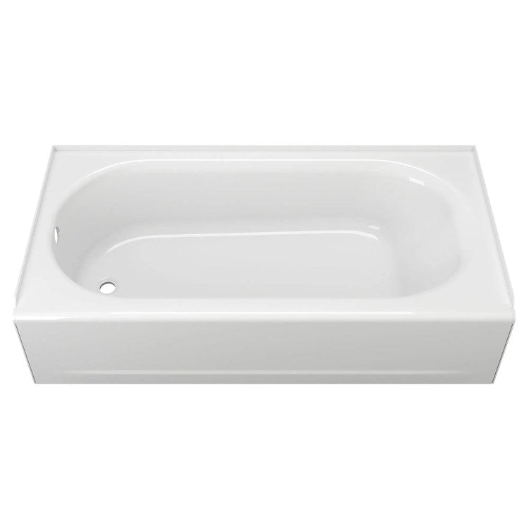 Tub Princeton PRO 60 x 30 Inch Integral Apron Slip Resistant Left Hand Outlet White Enameled Steel 42 Gallon - Image 2