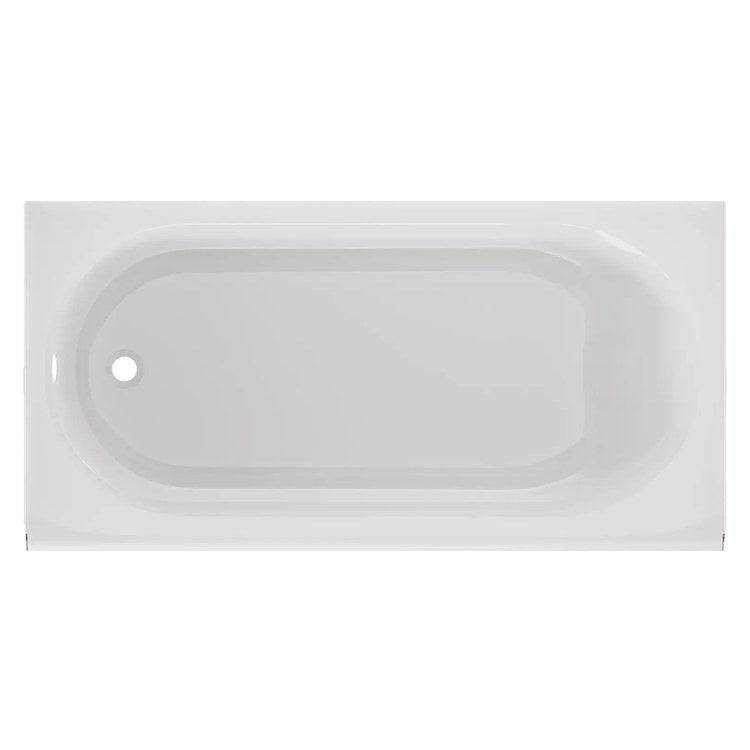 Tub Princeton PRO 60 x 30 Inch Integral Apron Slip Resistant Left Hand Outlet White Enameled Steel 42 Gallon