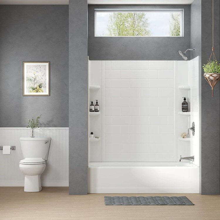 Tub Princeton PRO 60 x 30 Inch Integral Apron Right Hand Outlet Slip Resistant White Enameled Steel 42 Gallon - Image 2