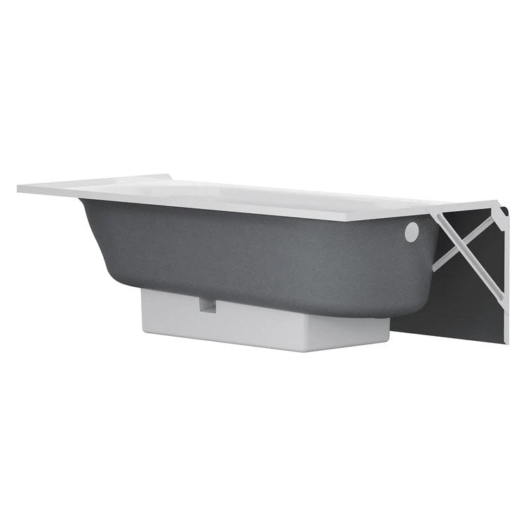 Tub Princeton PRO 60 x 30 Inch Above Floor Rough Integral Apron with Left Hand Outlet Center Left Drain White ADA Enameled Steel 42 Gallon - Image 3