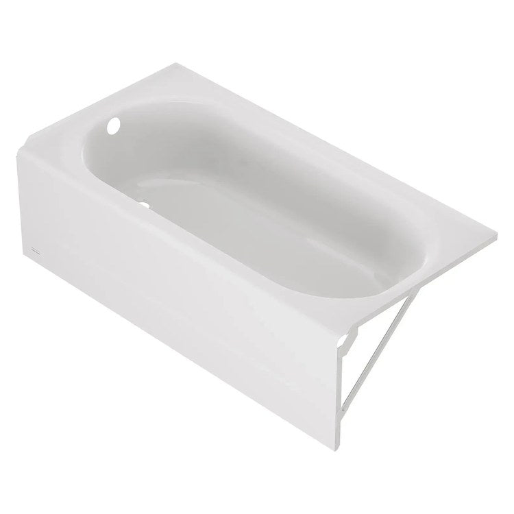 Tub Princeton PRO 60 x 30 Inch Above Floor Rough Integral Apron with Left Hand Outlet Center Left Drain White ADA Enameled Steel 42 Gallon