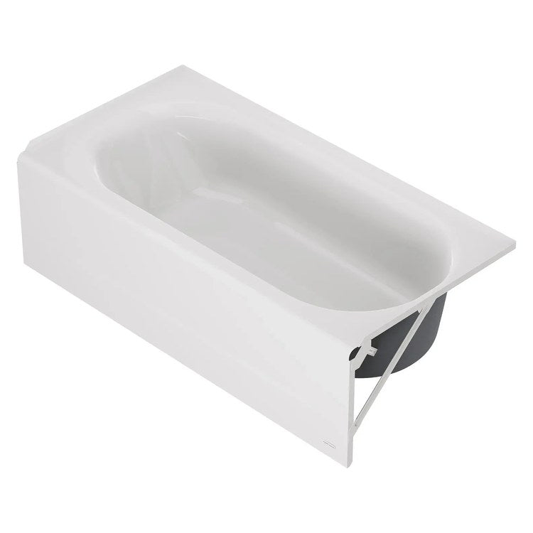 Tub Princeton PRO 60 x 30 Inch Above Floor Rough Integral Apron with Right Hand Outlet White ADA Enameled Steel 42 Gallon