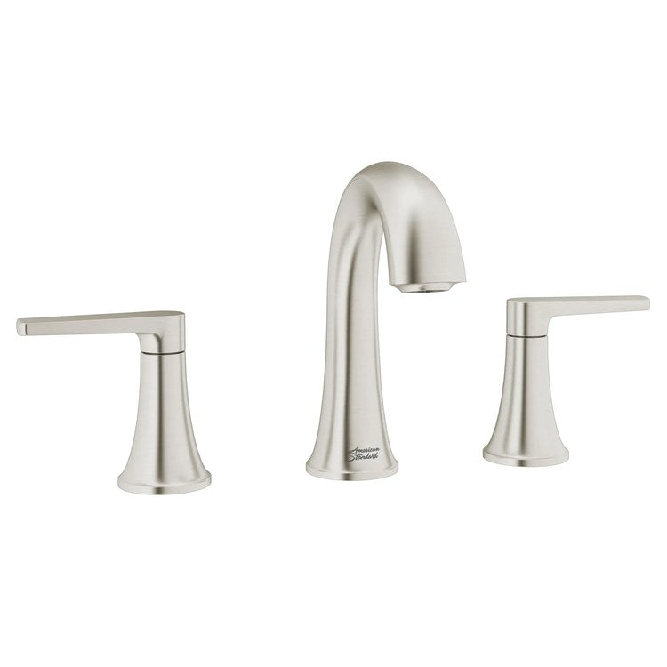 Lavatory Faucet Becklow Widespread 6 to 12 Inch Spread 2 Lever ADA WaterSense/cUPC Brushed Nickel 1.2 Gallons per Minute Deck Mount Push Pop-Up 3 Hole - Image 2