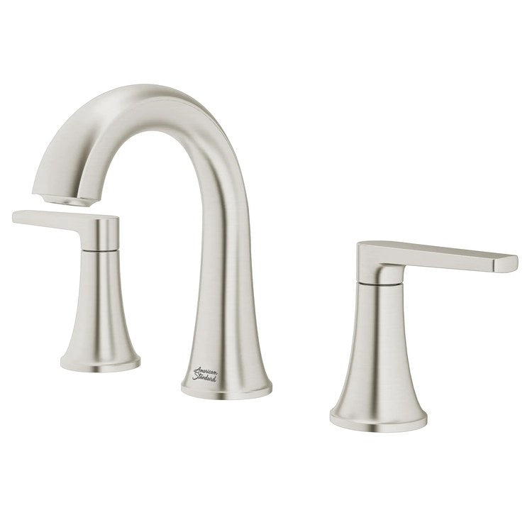 Lavatory Faucet Becklow Widespread 6 to 12 Inch Spread 2 Lever ADA WaterSense/cUPC Brushed Nickel 1.2 Gallons per Minute Deck Mount Push Pop-Up 3 Hole - Image 3