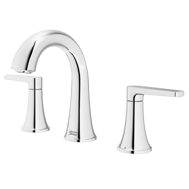 Lavatory Faucet Becklow Widespread 6 to 12 Inch Spread 2 Lever ADA WaterSense/cUPC Polished Chrome 1.2 Gallons per Minute Deck Mount Push Pop-Up 3 Hole - Image 2