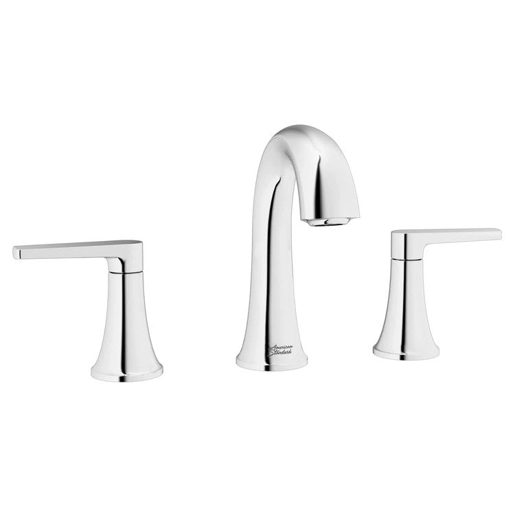 Lavatory Faucet Becklow Widespread 6 to 12 Inch Spread 2 Lever ADA WaterSense/cUPC Polished Chrome 1.2 Gallons per Minute Deck Mount Push Pop-Up 3 Hole - Image 3