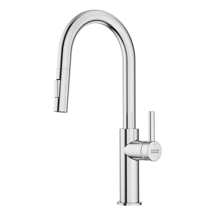 Prep Faucet Maris Lario 1 Lever Polished Chrome Pull-Down Dual Spray Swivel 360 DEG J-Spout