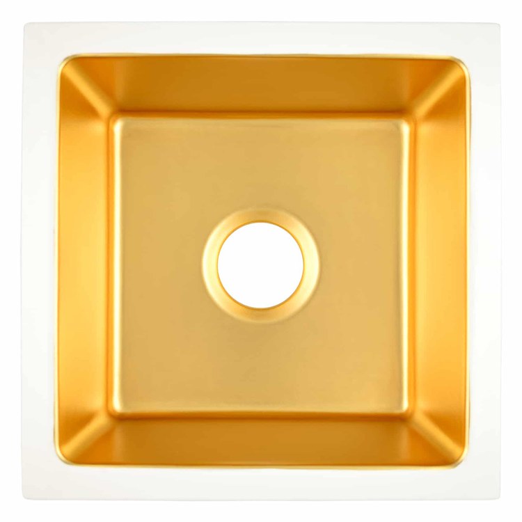 Bar Sink Reveler Precious Metals 15-3/4 x 15-3/4 Inch 1 Bowls Prep cUPC 24K Matte Gold Undermount