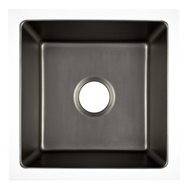 Bar Sink Reveler Precious Metals 15-3/4 x 15-3/4 Inch 1 Bowls Prep cUPC Gunmetal Undermount