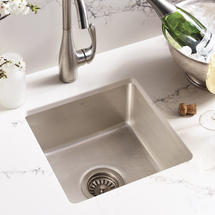 Bar Sink Reveler Precious Metals 15-3/4 x 15-3/4 Inch 1 Bowls Prep cUPC Silver Undermount - Image 2