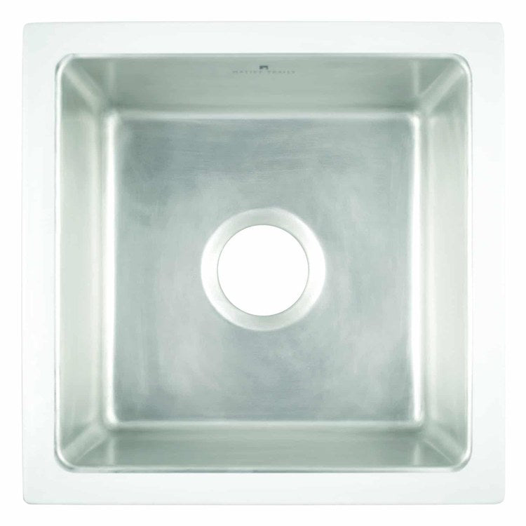 Bar Sink Reveler Precious Metals 15-3/4 x 15-3/4 Inch 1 Bowls Prep cUPC Silver Undermount