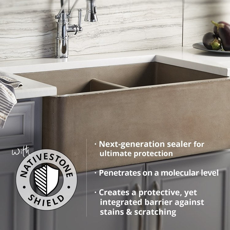 Bar Sink Ventana NativeStone 15 x 15 Inch 1 Bowls Prep cUPC Charcoal Undermount/Apron-Front - Image 3