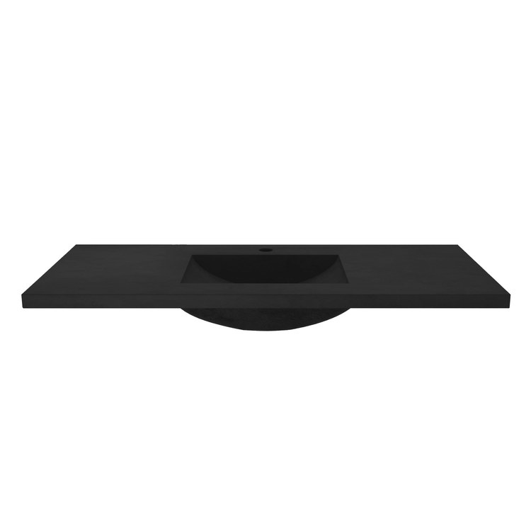 Vanity Top Native Stone Palomar with Integral Sink 48-1/2 x 21-3/4 Inch ADA Charcoal NativeStone Concrete 1 Hole 1-1/2 Inch - Image 2