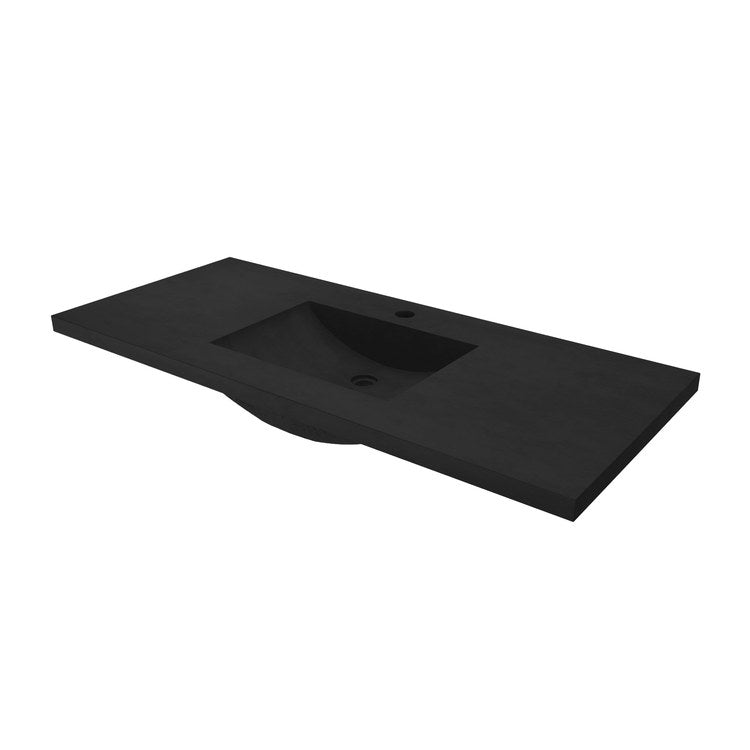 Vanity Top Native Stone Palomar with Integral Sink 48-1/2 x 21-3/4 Inch ADA Charcoal NativeStone Concrete 1 Hole 1-1/2 Inch