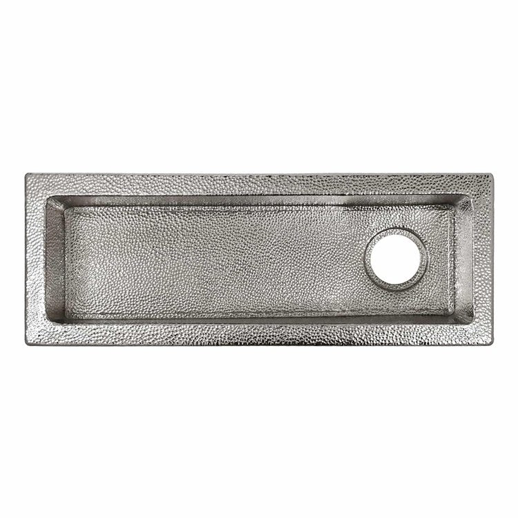 Bar Sink Rio Chico 30 x 11 Inch 1 Bowls Prep Trough cUPC Polished Nickel Drop-In/Undermount