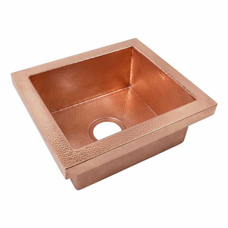 Bar Sink Manhattan 17 x 15 Inch 1 Bowls cUPC Polished Copper Drop-In