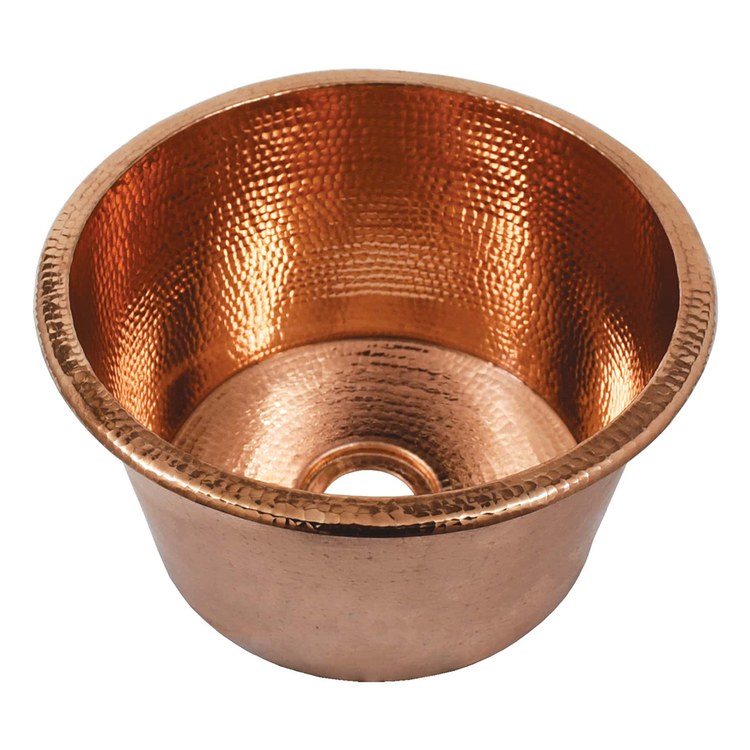 Bar Sink Diego 12-1/2 Inch 1 Bowls Prep cUPC Polished Copper Drop-In/Undermount