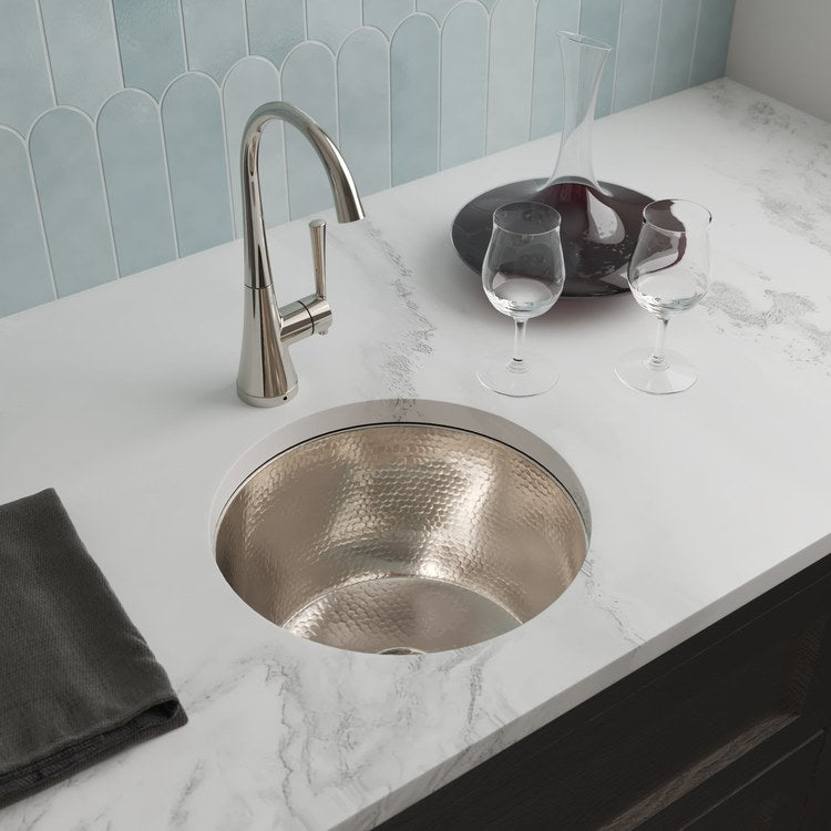 Bar Sink Diego 12-1/2 Inch 1 Bowls Prep cUPC Polished Nickel Drop-In/Undermount - Image 2