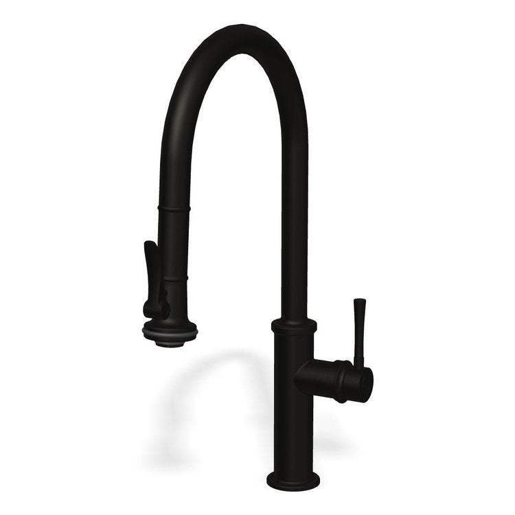 Kitchen Faucet Segovia Chef’s Pro 1 Lever ADA CALGreen Matte Black Dual Function Pull-Down Swivel 1 Hole Deck 1.8 Gallons per Minute