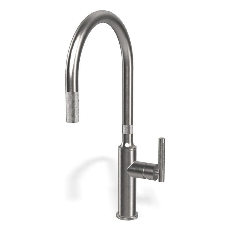 Kitchen Faucet Harley 1 Lever ADA CALGreen Satin Nickel Dual Function Pull-Down Swivel 1 Hole Deck 1.8 Gallons per Minute