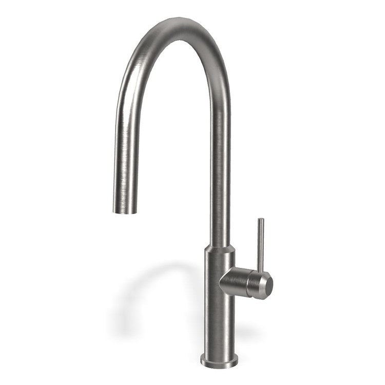 Kitchen Faucet M.E. Cosmopolitan 1 Lever ADA CALGreen Satin Nickel Dual Function Pull-Down Swivel 1 Hole Deck 1.8 Gallons per Minute