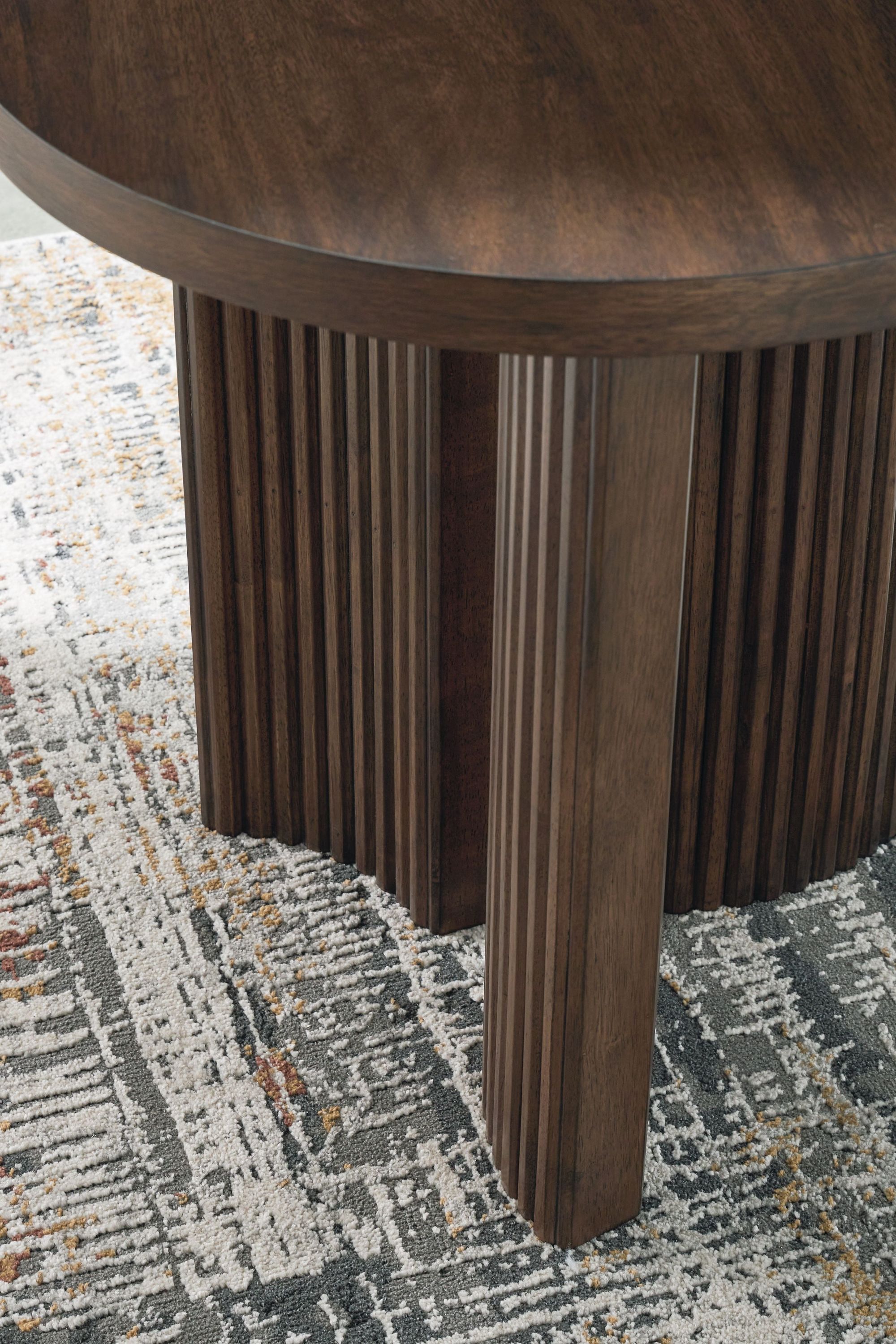 Korestone - Round End Table - Dark Brown - Image 3