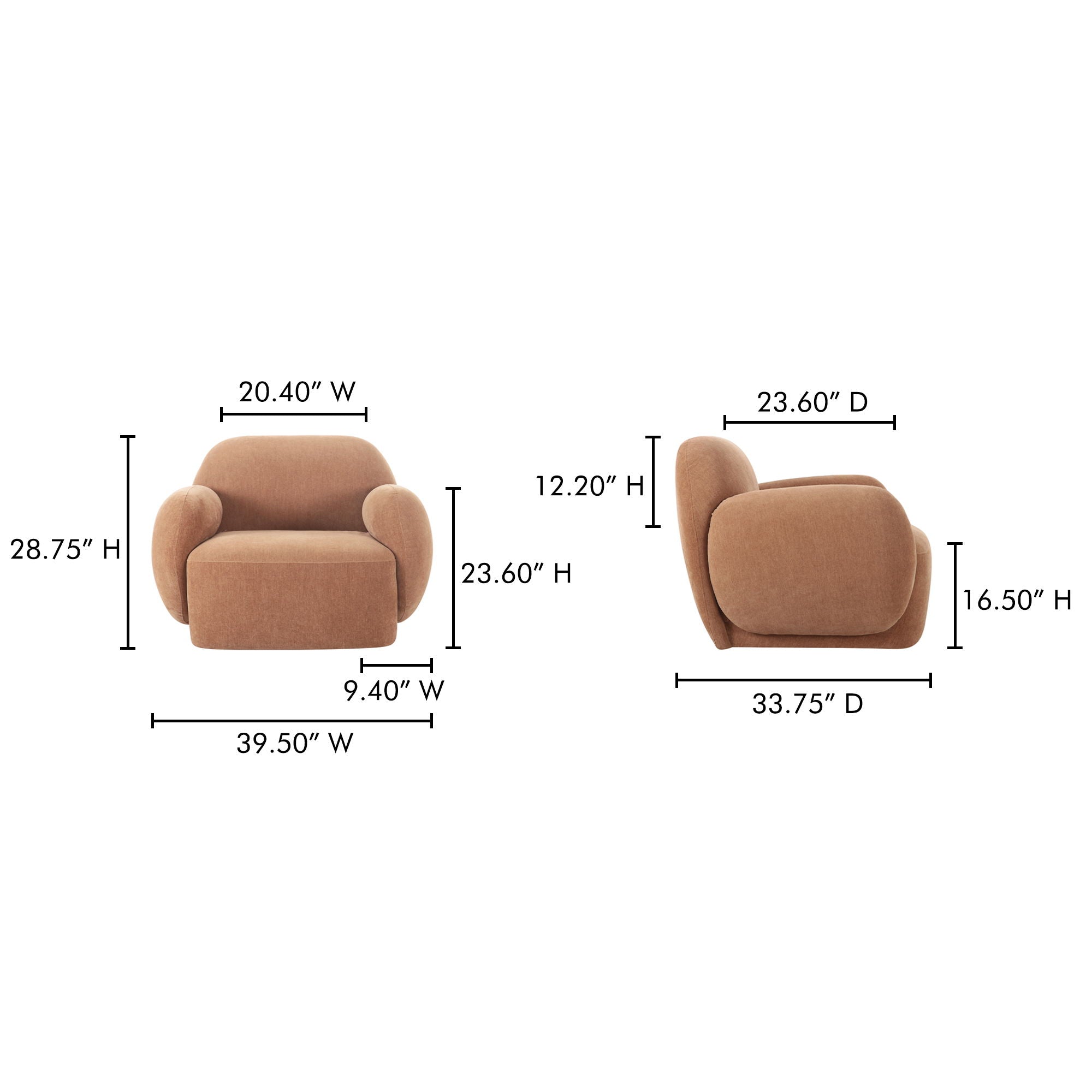 Hazel - Lounge Chair - Light Brown - Image 2