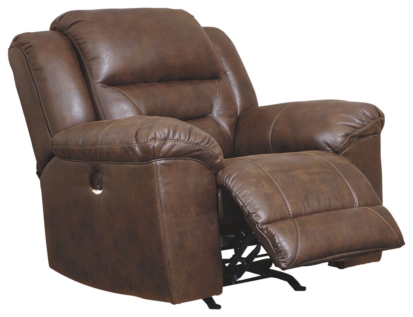 Stoneland - Power Rocker Recliner - Faux Leather - Chocolate - Image 2