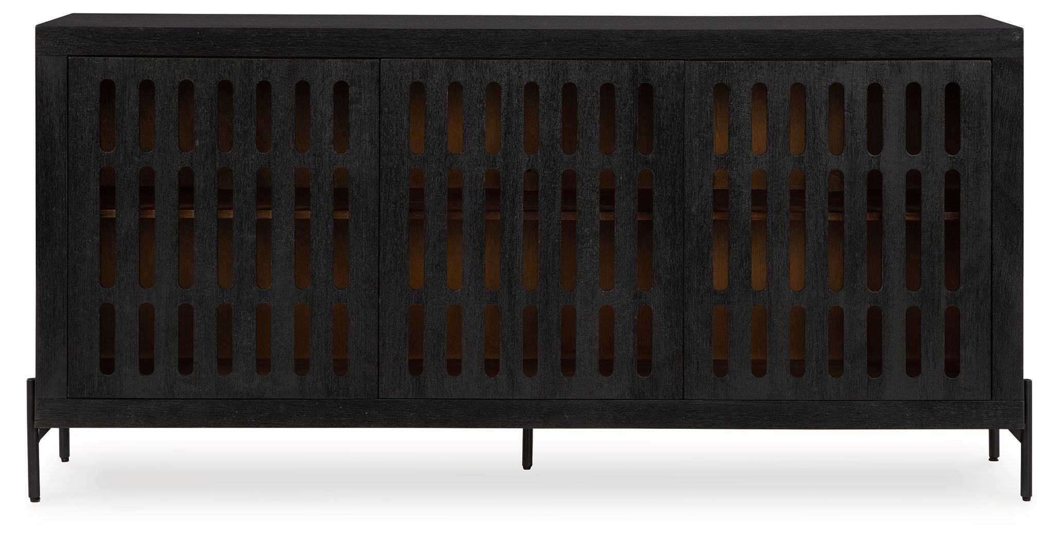 Vallisburg - Accent Cabinet - Black / Natural - Image 3