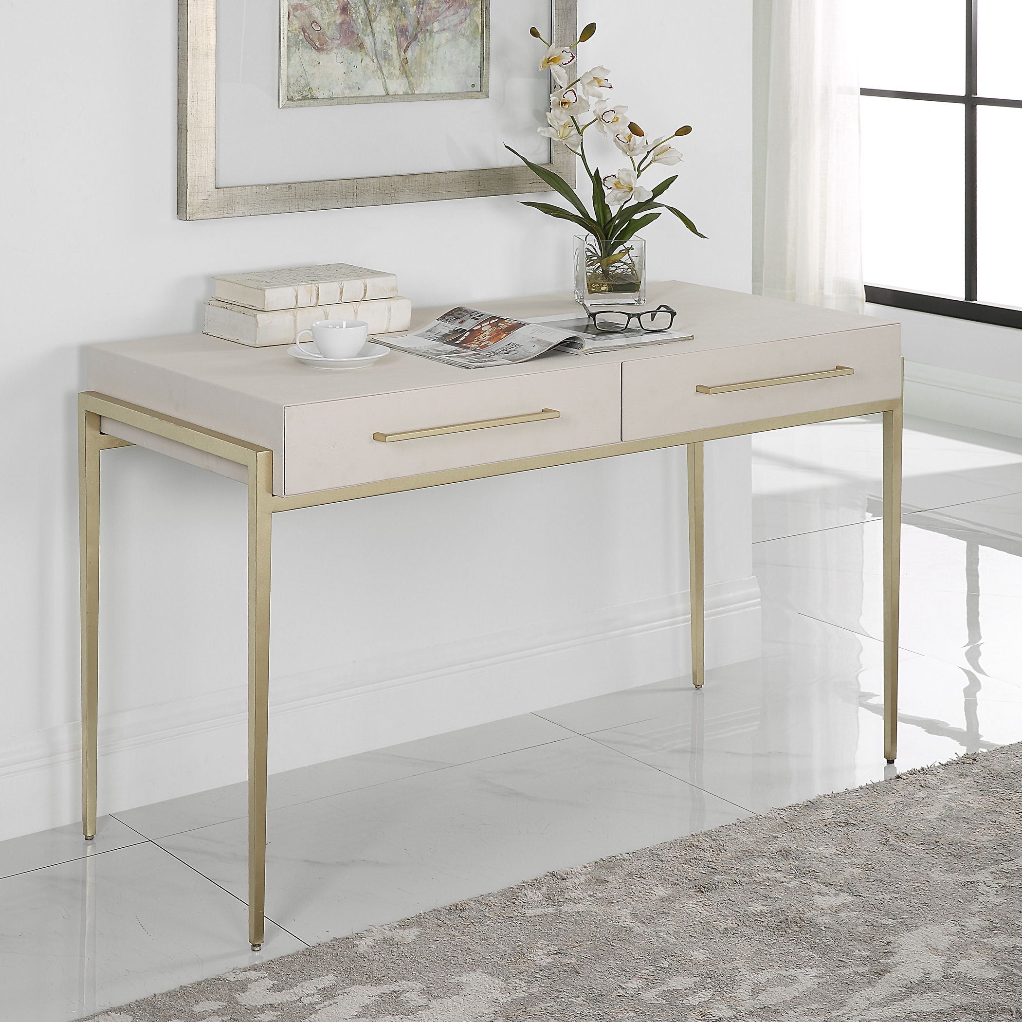 Jewel - Modern White Desk - Image 3