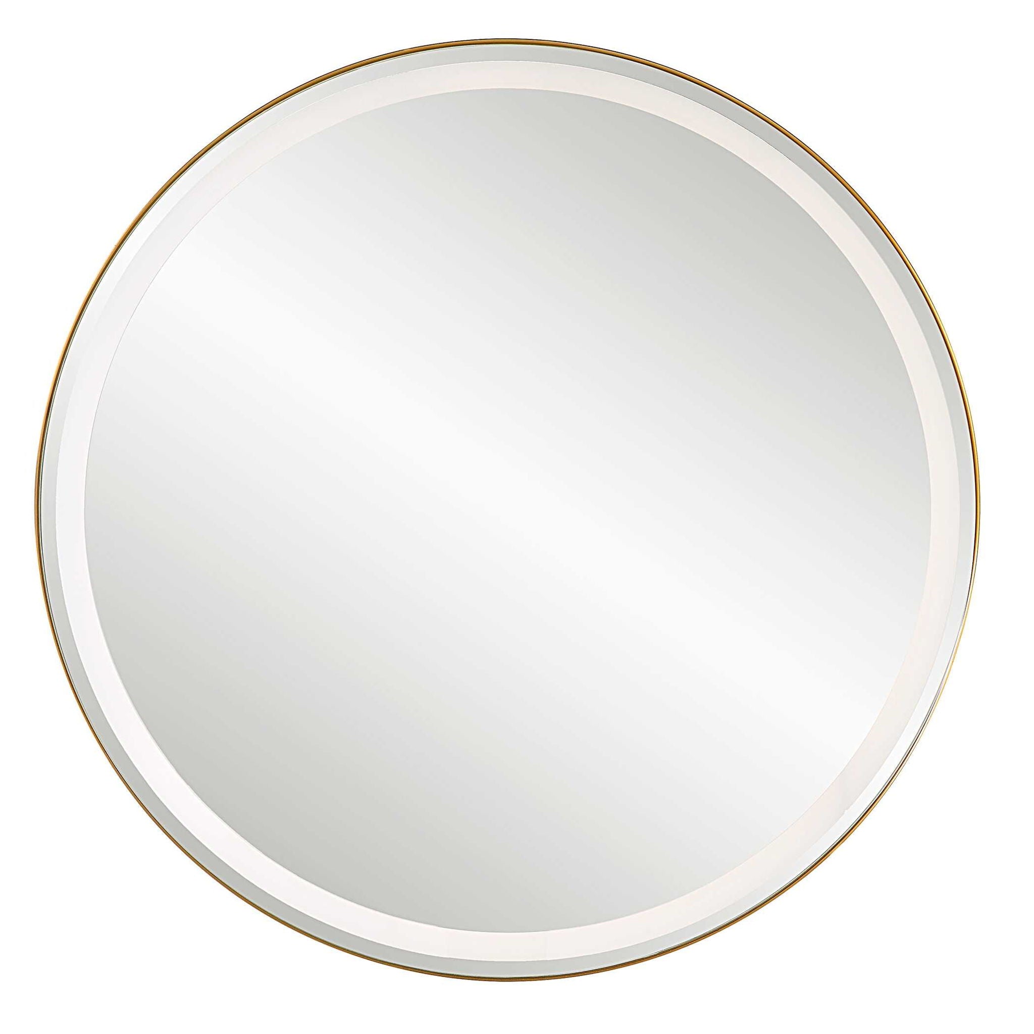 Crofton - Lighted Brass Round Mirror - Image 3