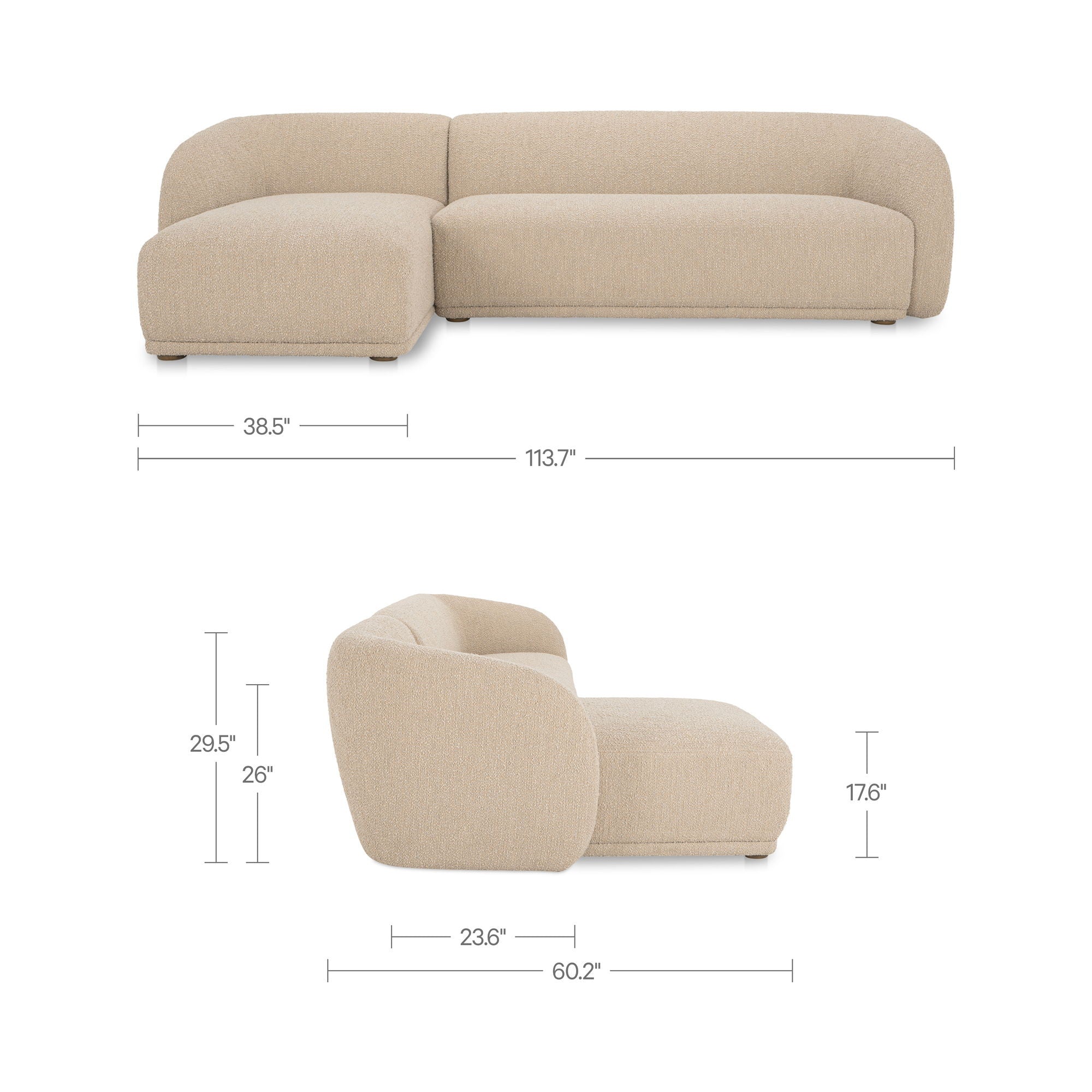 Faye - Left Sectional - Beige - Image 2