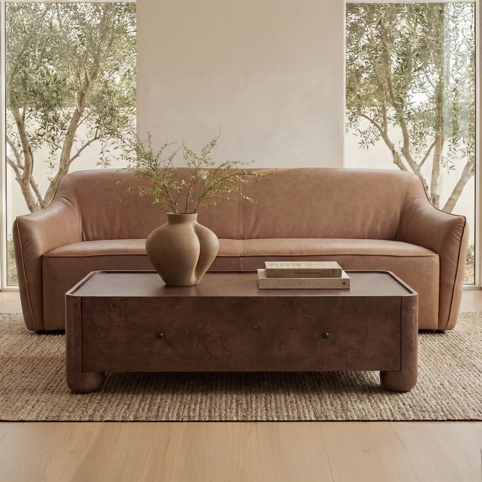 Gibson - Coffee Table - Burl / Brown - Image 1