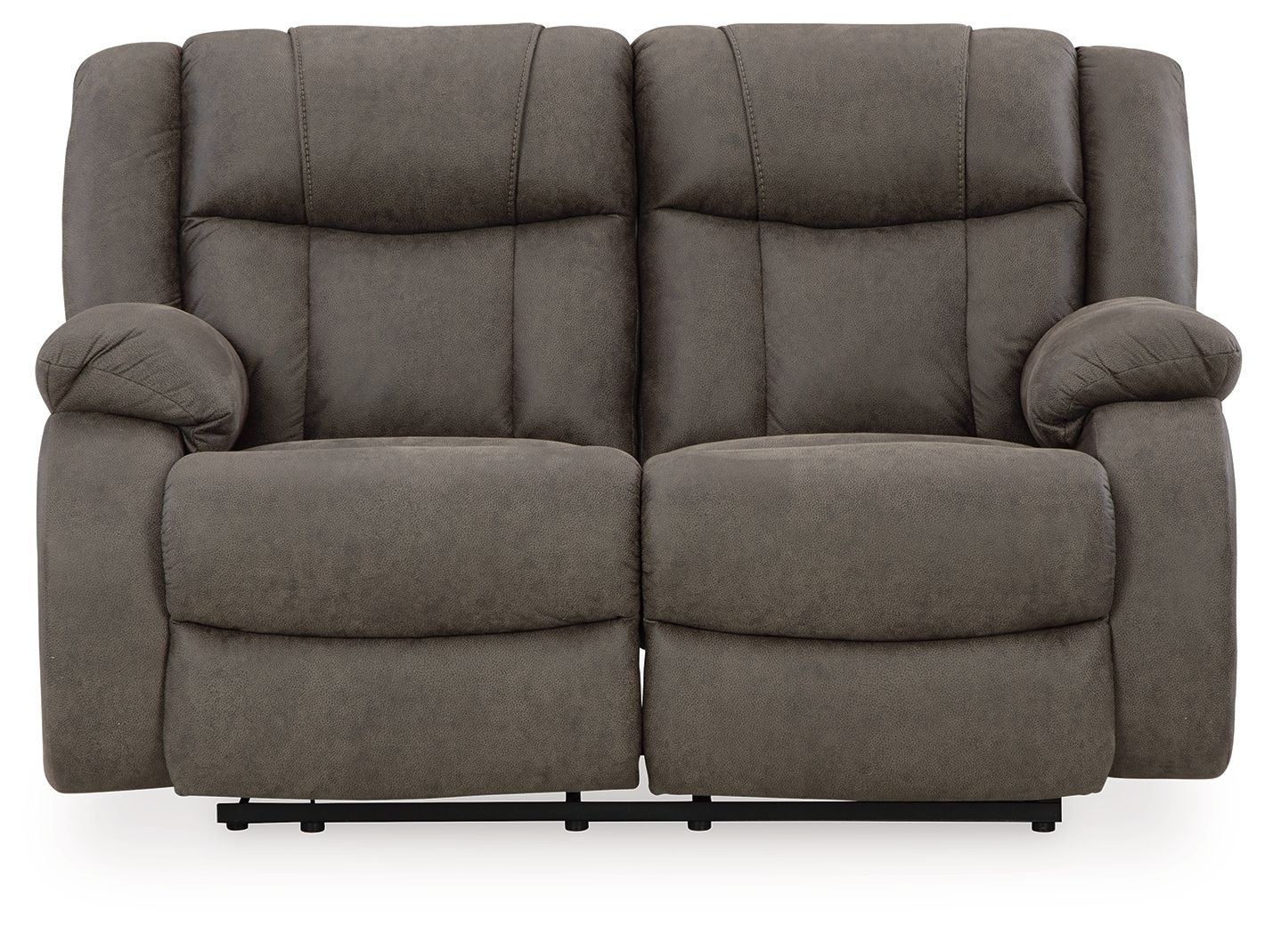First Base – Reclining Loveseat – Faux Leather – Gunmetal