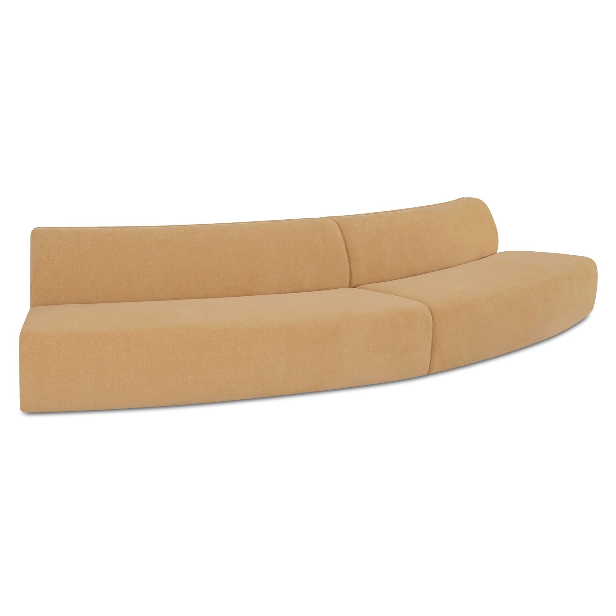 Naomi - 2 Piece Convex Modular Sectional - Golden Yellow - Image 2