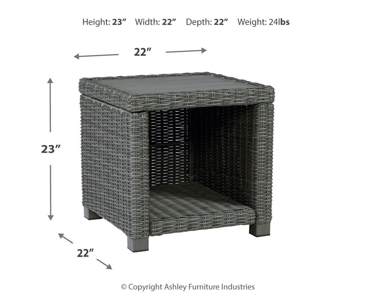 Elite Park - Square End Table - Gray - Image 3