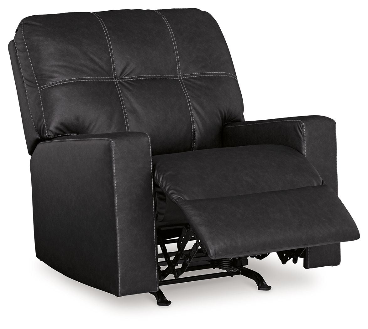 Barlin Mills - Rocker Recliner - Faux Leather - Carbon - Image 2