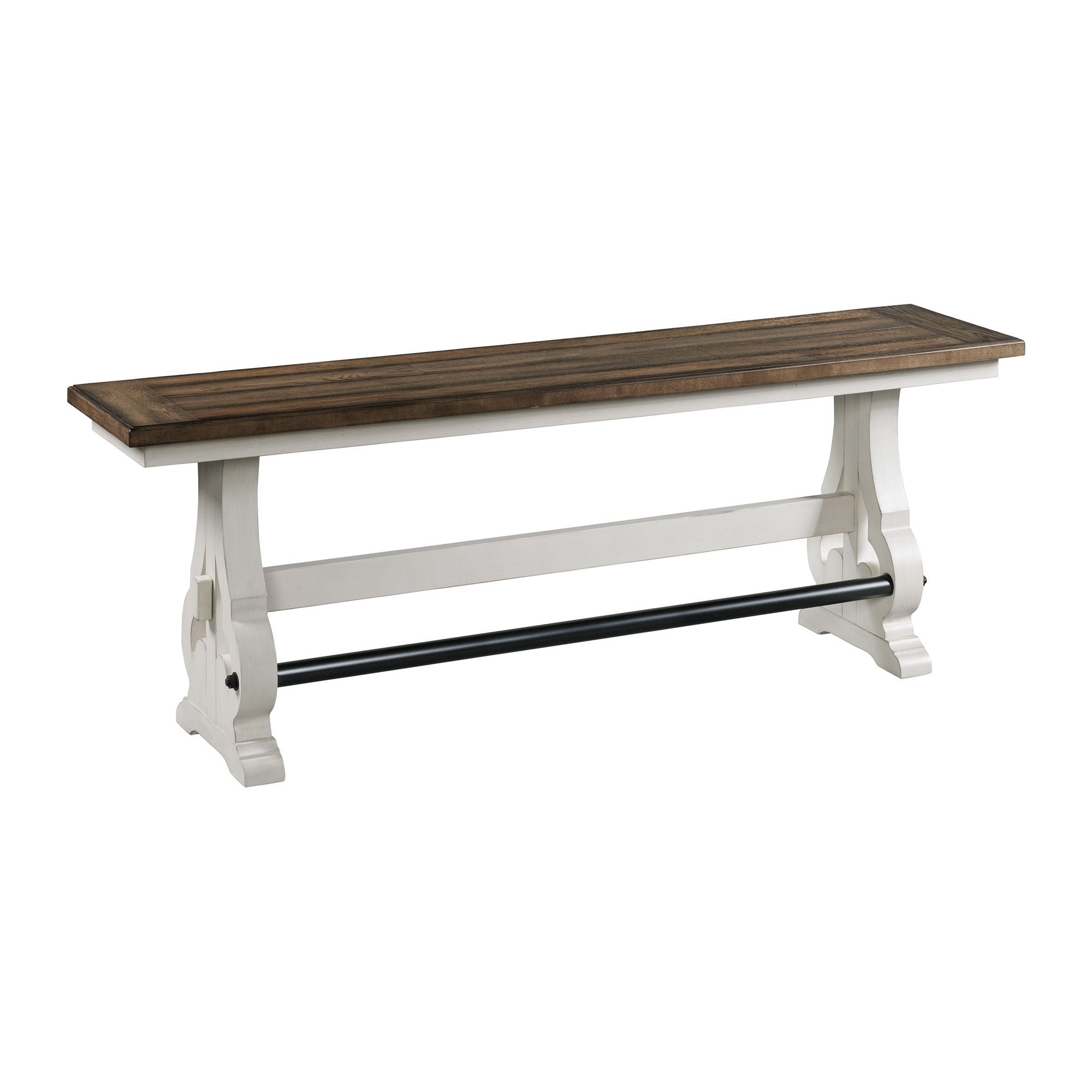 Drake – Backless Counter Bench – Rustic White / French Oak