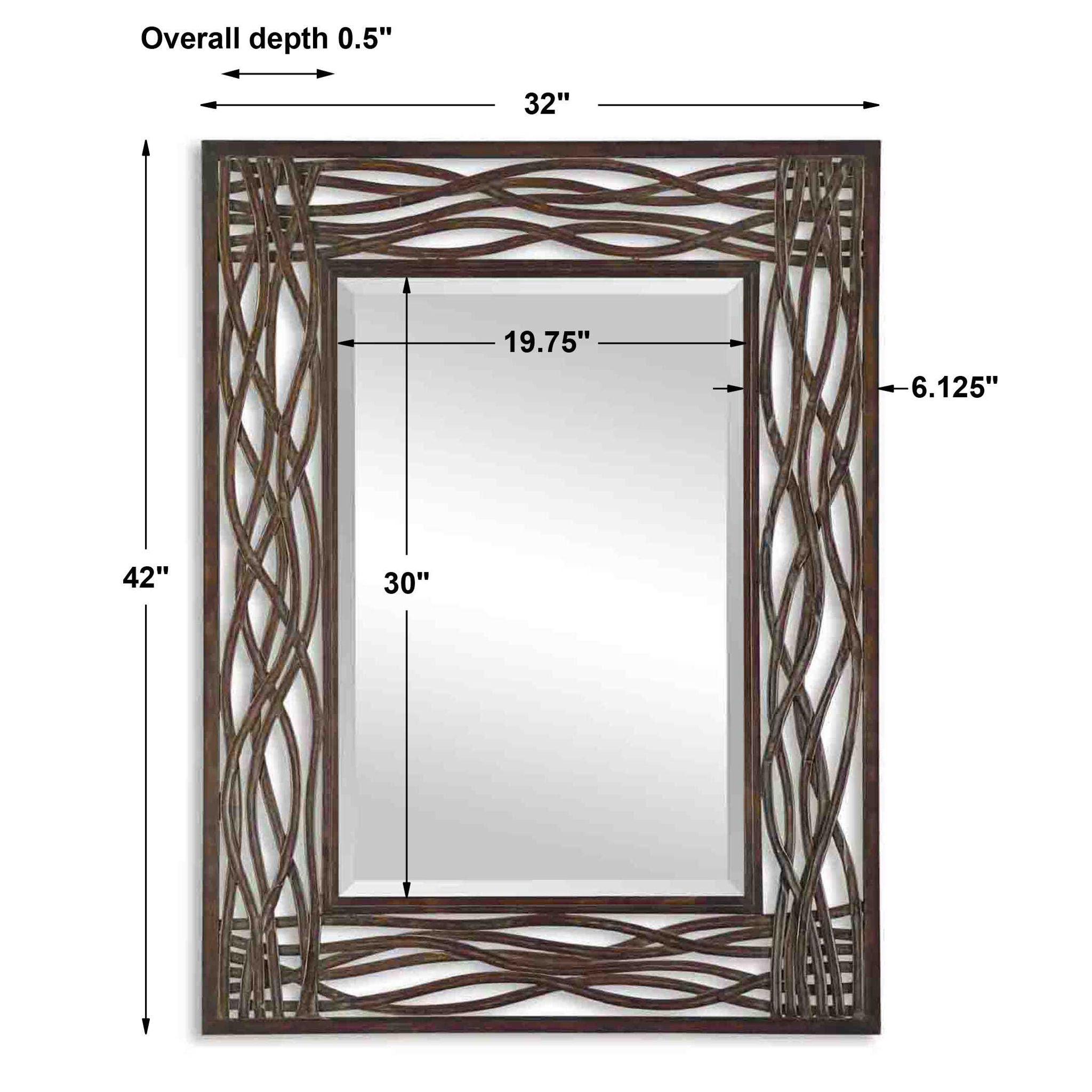 Dorigrass - Metal Mirror - Brown - Image 3